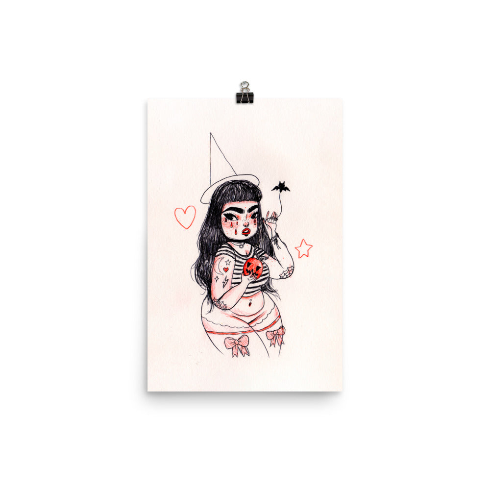 Retro Series - Apple Witch - Giclée Art Print