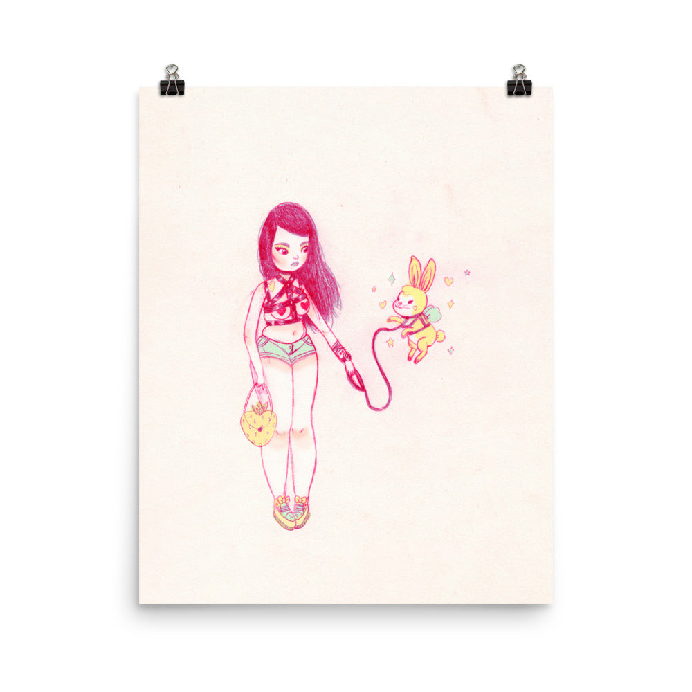 Retro Series - Pixie Dust Bunny - Giclée Art Print