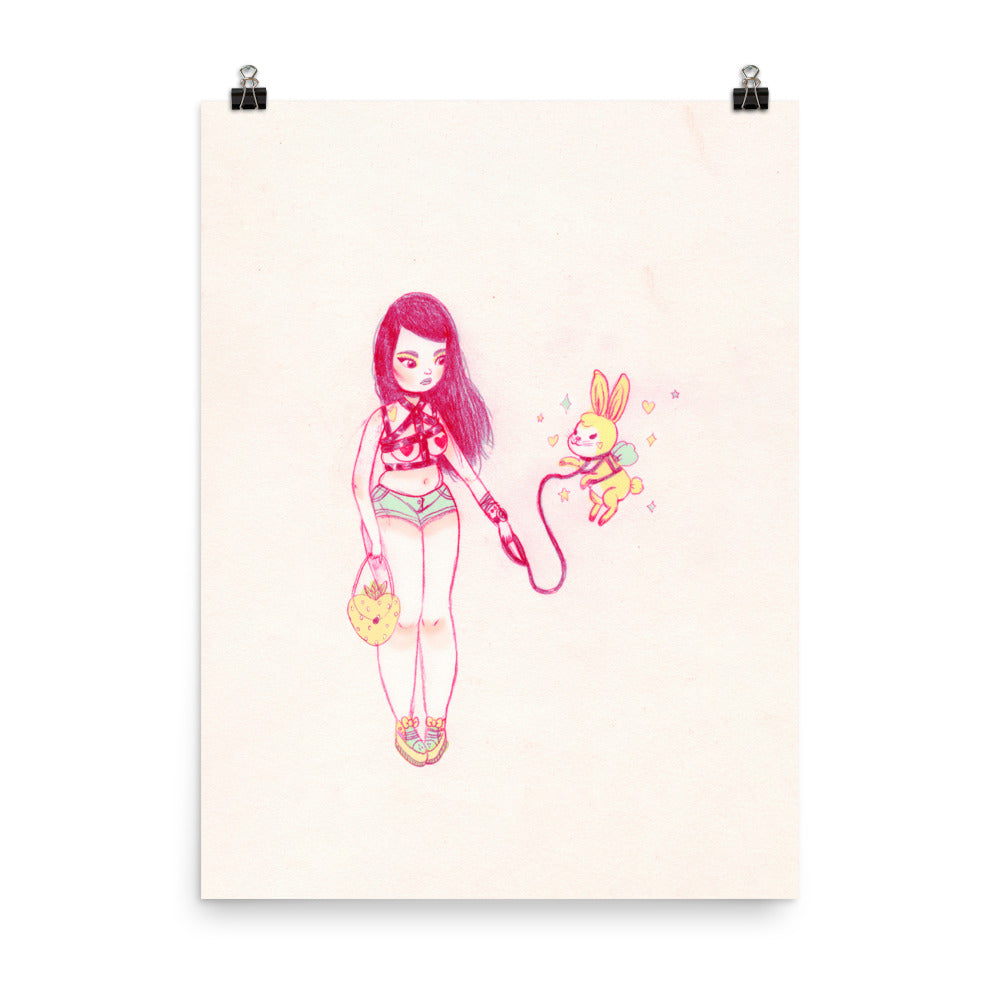 Retro Series - Pixie Dust Bunny - Giclée Art Print